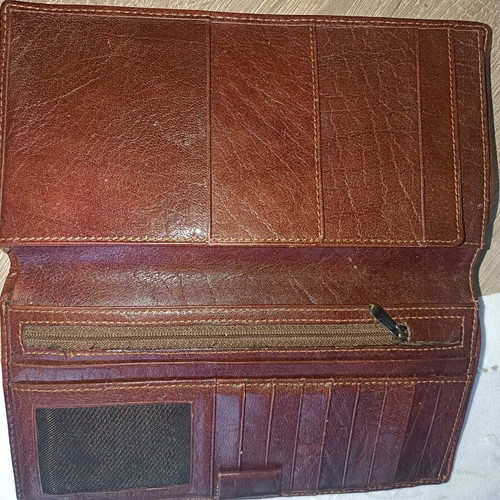 Vintage leather wallet Mihail used, brown
