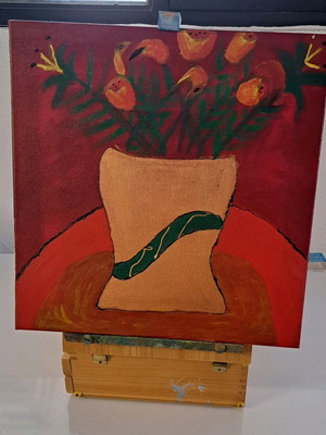 Painting stand used with 2 storage drawers