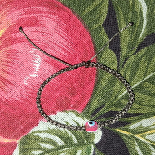Macrame bracelet set with evil eye beads, adjustable size