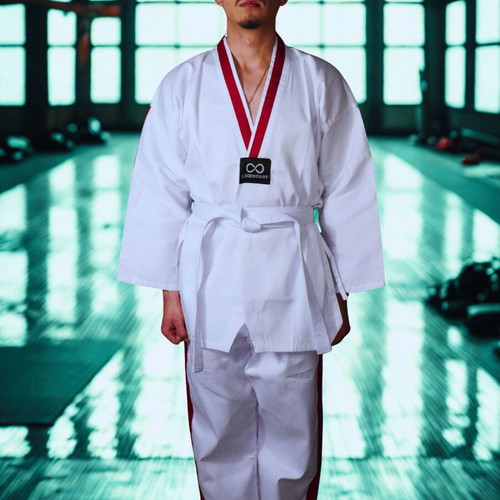 Legendary Taekwondo Dobok Set White with Red Stripe