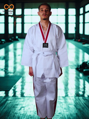 Legendary Taekwondo Dobok Set White with Red Stripe