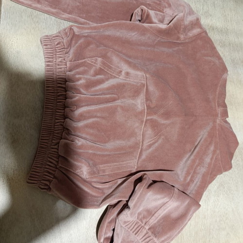 Reline velvet crop-top long-sleeve hoodie pink like new XS/S