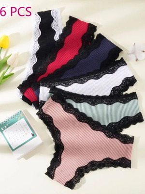 Women's lingerie new, set of 6 pieces, size large multicolor