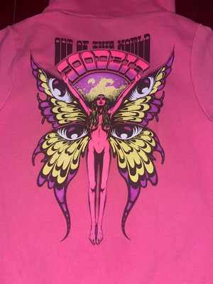Goodbie skateboard Butterfly hoodie used, fuchsia, size S