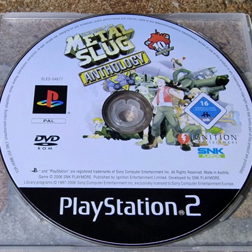 Metal Slug Anthology disc used for Sony PlayStation 2