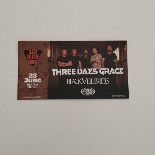Three Days Grace Release Athens 2026 commemorative card new
