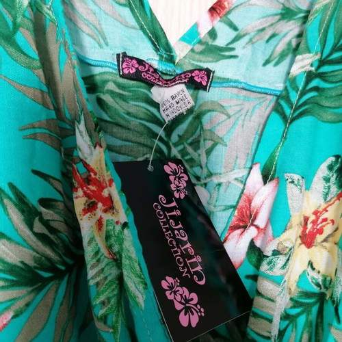 Doca romper dress with straw hat gift, one size, tropical floral