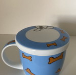 Papillon porcelain mug with lid vintage like new