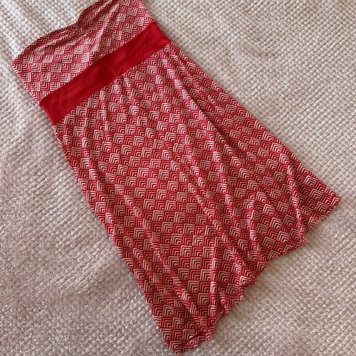 Strapless mini dress Zara like new, red with pattern
