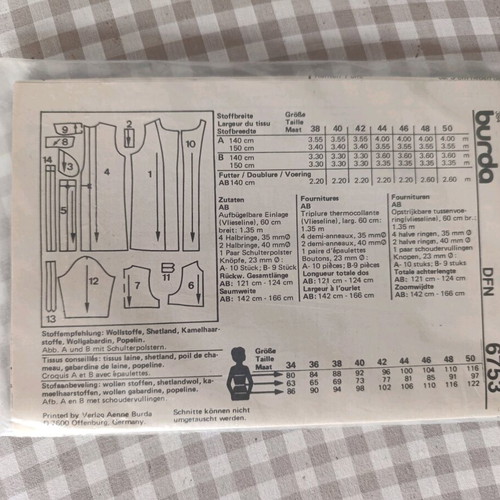 Burda sewing pattern for classic trench coat new