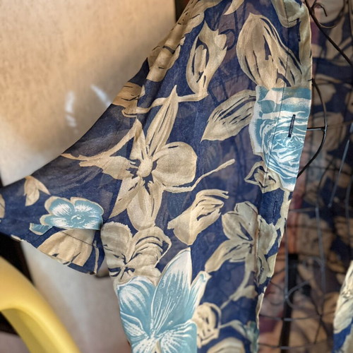 Blue floral shirt, tropical style