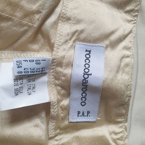 RoccoBarocco top and trousers set with D.P.G. jacket, gold and beige