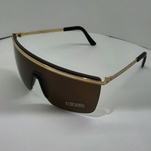 Sunglasses like new, black frame with gold details and brown lenses