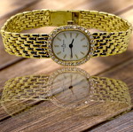 Baume Mercier ρολόι κοσμήμα ολόχρυσο 14 καράτια σαν καινούργιο με μπριγιάν
