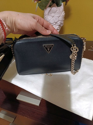 Guess crossbody bag new eco leather black with gold details