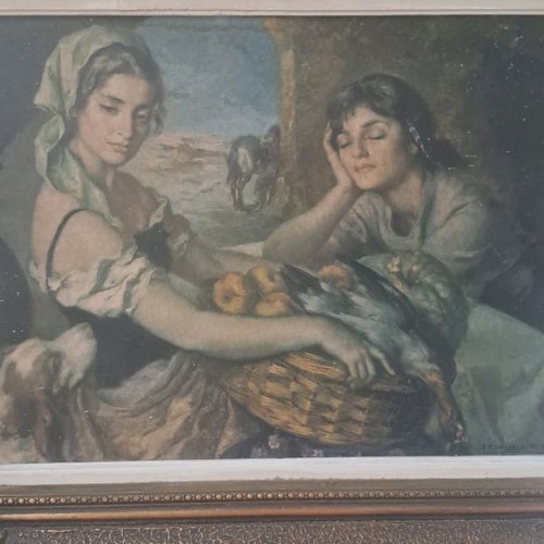 Antique framed painting used