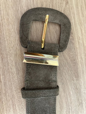 Women's leather belt used, castor leather gray-beige, size 90 cm