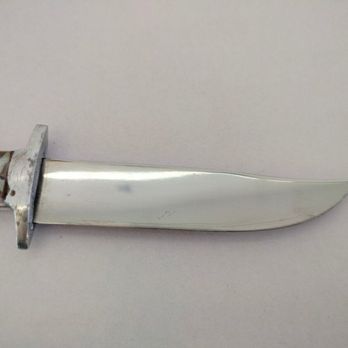 Traditional Cretan decorative souvenir knife with engraved mantinada on blade