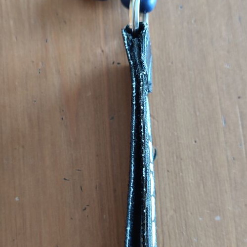 Piaggio leather fabric keychain