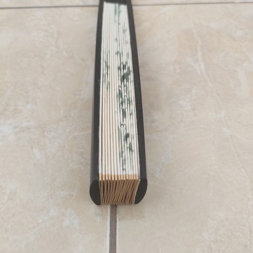 Traditional Handmade Asian Fan with Bamboo and Hand-Painted Paper
