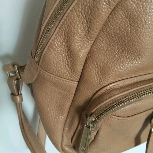 Lancaster leather backpack like new, medium, beige