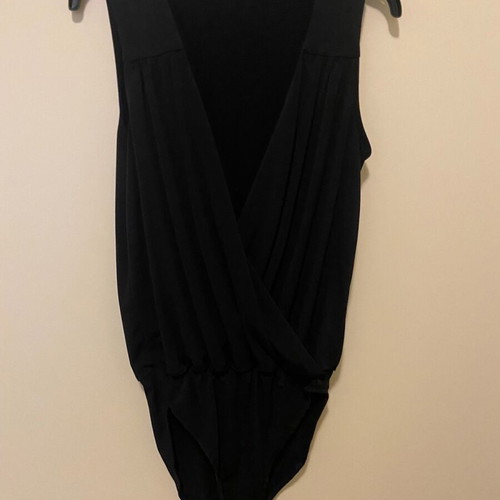 Jersey wrap bodysuit like new, black, size S