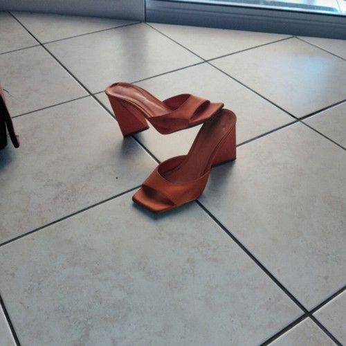 Sante high-heeled mule shoes used, size 38, orange