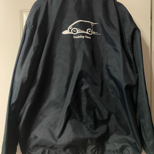 Windbreaker jacket Dunbrooke with Mercedes Benz Marketing Academy logo, like new, black, XXL