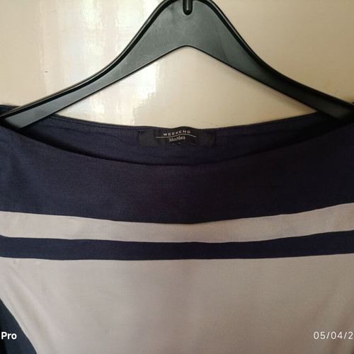 Weekend MaxMara colorblock blouse with 3/4 sleeves