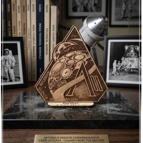 NASA Artemis II wooden decorative logo new