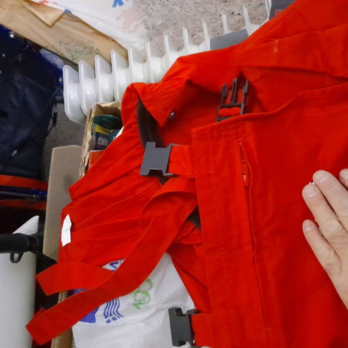 Red work overalls salopette Large unused