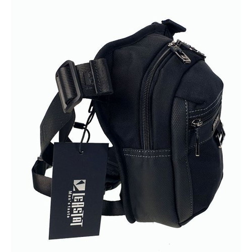 Leastat 9327 men's waist and leg bag black, waterproof, new