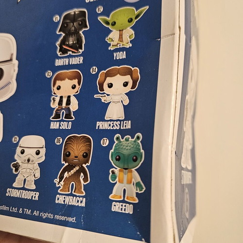 Stormtrooper #05 First Release Large Font Funko Pop used with box damage