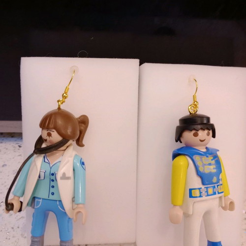 Playmobil Earrings The Doctor & the Nuclear Scientist!!
