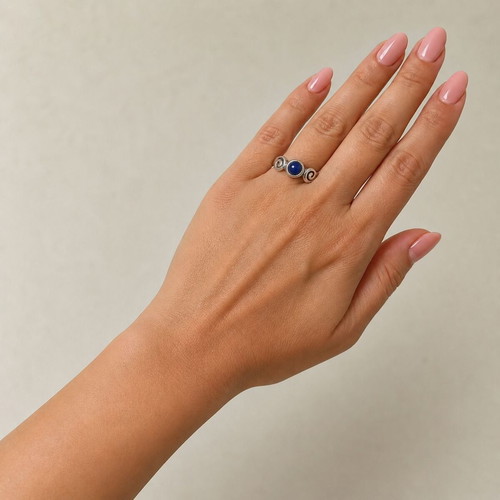 Handmade Gianniotiko ring with lapis lazuli new