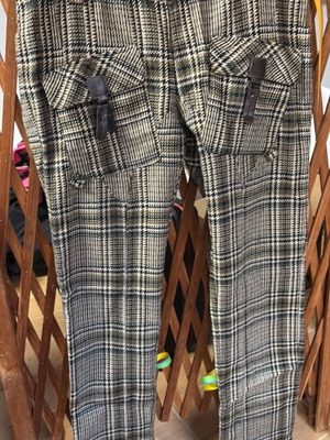 Women's pants size 34 used with wear on leather details