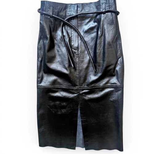 Day Birger & Mikkelsen black leather midi skirt used with belt