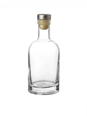 Glass bottles with metal cap and cork stopper 200ml pack of 5 new