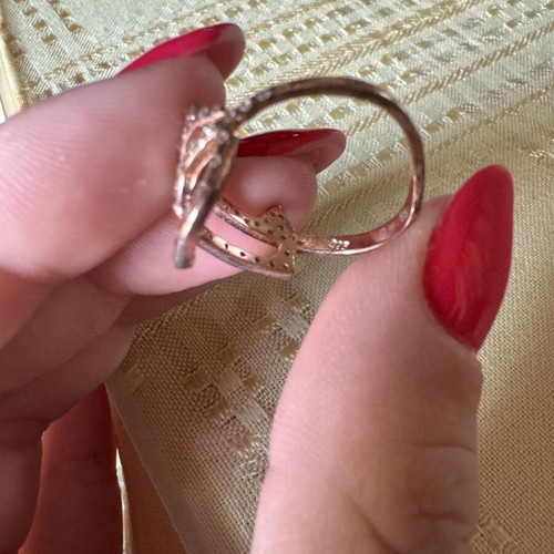 Ring rose gold with silver stones 925 new