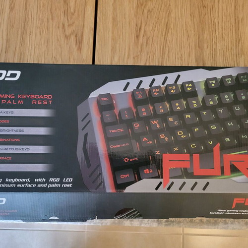 NOD Fury Gaming keyboard with RGB lighting (English US) like new