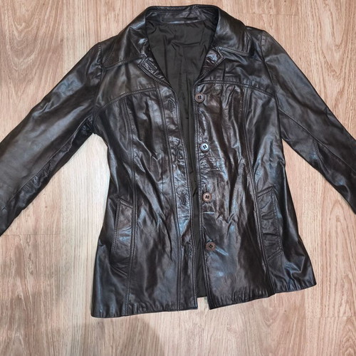 Fredrikson Jyväskylä Vintage Genuine Leather Jacket Dark Brown EU 36 like new
