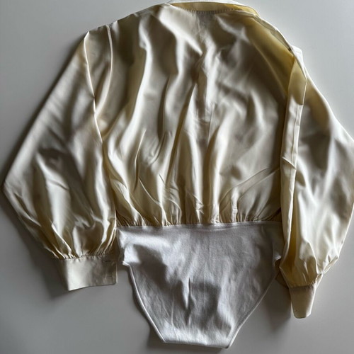 Vintage silk shirt Made in Italy used, beige, size M