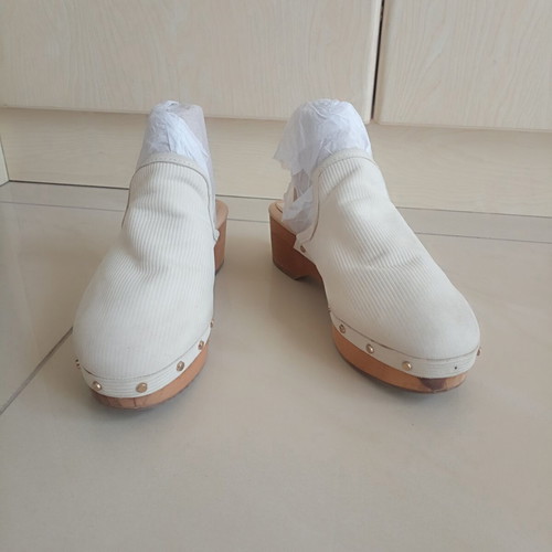 Dolce Vita Closen Clogs used, bone nubuck leather, wooden sole, size 38