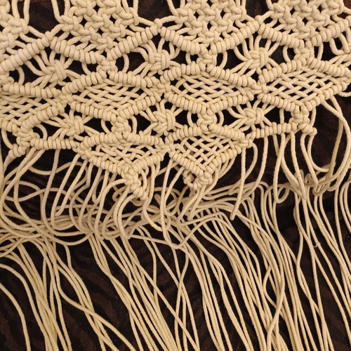 Large decorative macramé curtain 143 × 210 cm, boho ethnic style