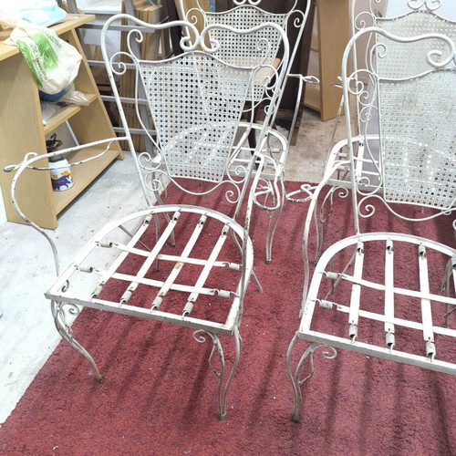 Ferforje chairs used, set of 6 for outdoor without glass
