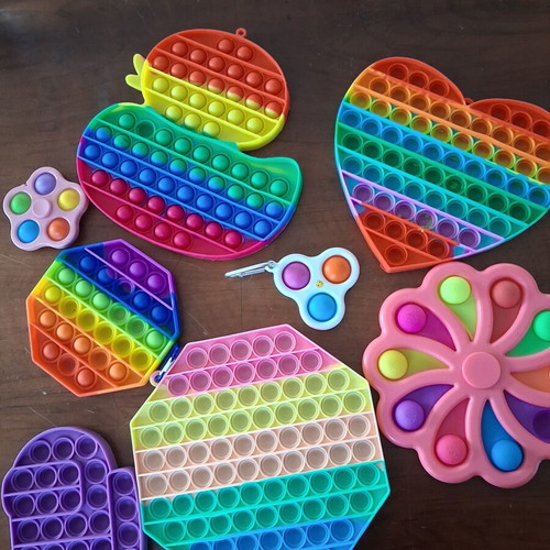 Pop It Fidget Toy set of 8, like new silicone stress relief