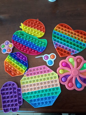 Pop It Fidget Toy set of 8, like new silicone stress relief