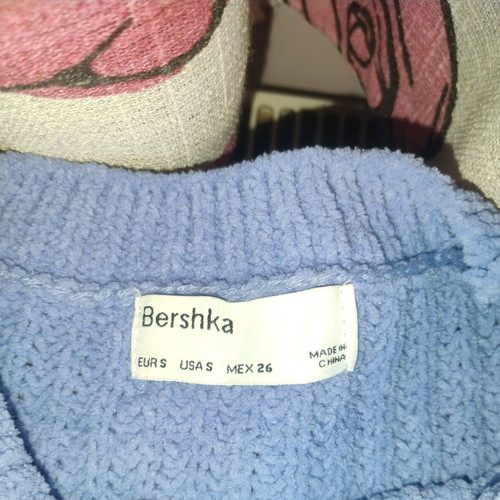 Bershka purple knitted cropped sweater like new