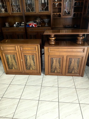 Vintage cabinets with storage space