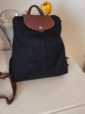 Longchamp Le Pliage backpack, authentic black